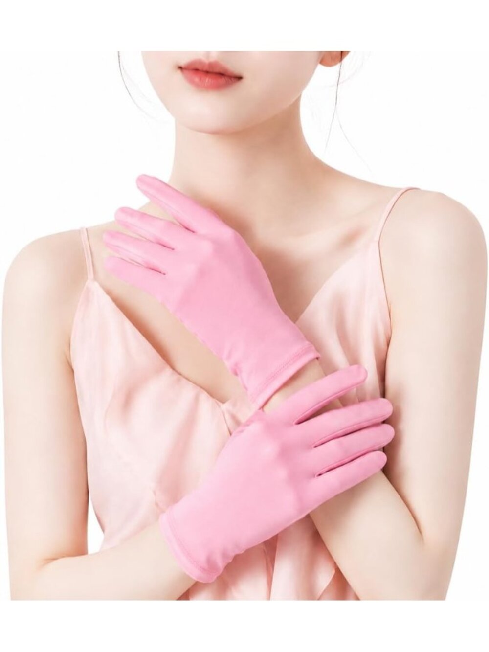 Women's Pink Opera Flapper 9 Inch's 23 Cm Slim Halloween Protection Gloves,